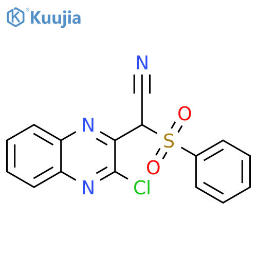 2-(benzenesulfonyl)-2-(3-chloroquinoxalin-2-yl)acetonitrile structure