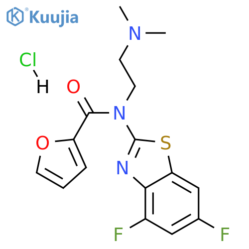 N-(4,6-difluoro-1,3-benzothiazol-2-yl)-N-[2-(dimethylamino)ethyl]furan-2-carboxamide hydrochloride structure