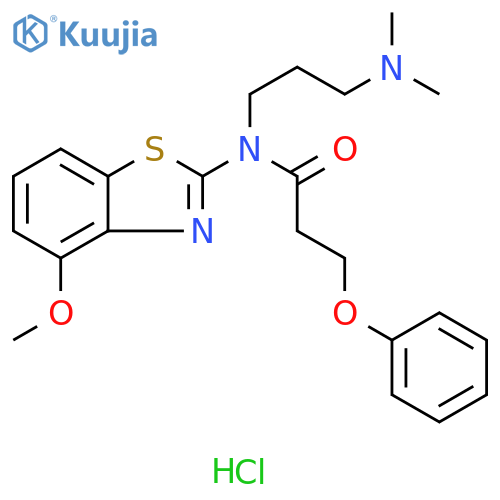 N-[3-(dimethylamino)propyl]-N-(4-methoxy-1,3-benzothiazol-2-yl)-3-phenoxypropanamide hydrochloride structure