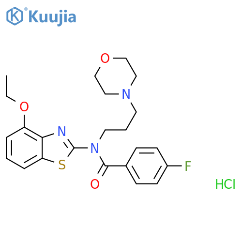 N-(4-ethoxy-1,3-benzothiazol-2-yl)-4-fluoro-N-[3-(morpholin-4-yl)propyl]benzamide hydrochloride structure