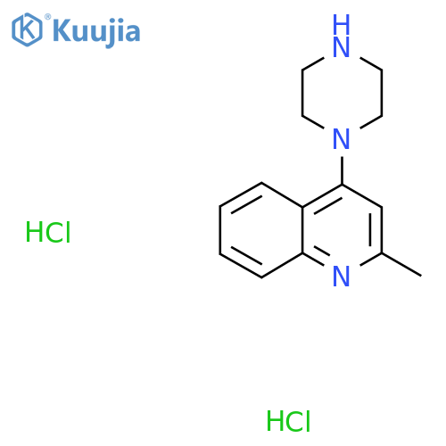 Quinoline, 2-methyl-4-(1-piperazinyl)-, hydrochloride (1:2) structure
