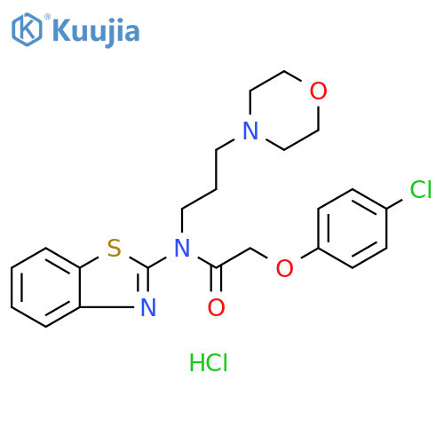 N-(1,3-benzothiazol-2-yl)-2-(4-chlorophenoxy)-N-[3-(morpholin-4-yl)propyl]acetamide hydrochloride structure