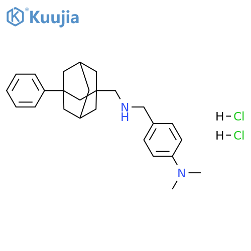 N,N-dimethyl-4-({[(3-phenyladamantan-1-yl)methyl]amino}methyl)aniline dihydrochloride structure