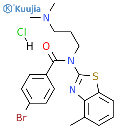 4-bromo-N-[3-(dimethylamino)propyl]-N-(4-methyl-1,3-benzothiazol-2-yl)benzamide hydrochloride structure