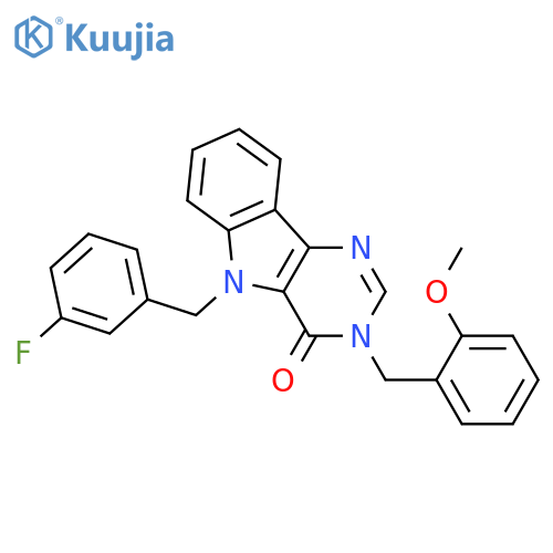5-[(3-fluorophenyl)methyl]-3-[(2-methoxyphenyl)methyl]-3H,4H,5H-pyrimido[5,4-b]indol-4-one structure