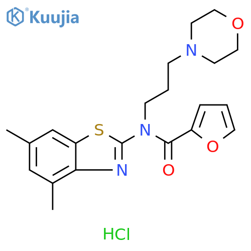 N-(4,6-dimethyl-1,3-benzothiazol-2-yl)-N-[3-(morpholin-4-yl)propyl]furan-2-carboxamide hydrochloride structure