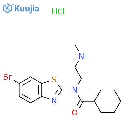 N-(6-bromo-1,3-benzothiazol-2-yl)-N-[2-(dimethylamino)ethyl]cyclohexanecarboxamide hydrochloride structure