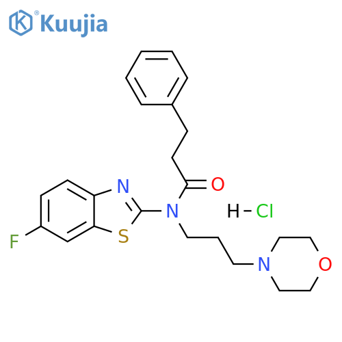 N-(6-fluoro-1,3-benzothiazol-2-yl)-N-[3-(morpholin-4-yl)propyl]-3-phenylpropanamide hydrochloride structure
