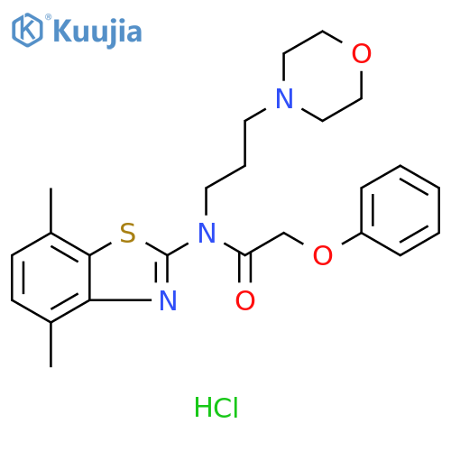 N-(4,7-dimethyl-1,3-benzothiazol-2-yl)-N-[3-(morpholin-4-yl)propyl]-2-phenoxyacetamide hydrochloride structure