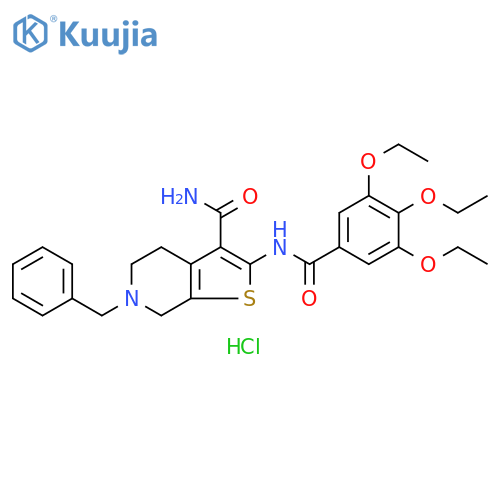 6-benzyl-2-(3,4,5-triethoxybenzamido)-4H,5H,6H,7H-thieno2,3-cpyridine-3-carboxamide hydrochloride structure