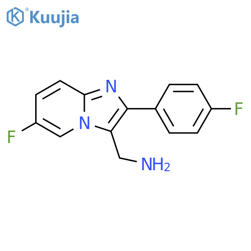 [6-fluoro-2-(4-fluorophenyl)imidazo[1,2-a]pyridin-3-yl]methanamine structure