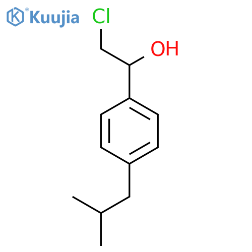 2-chloro-1-4-(2-methylpropyl)phenylethan-1-ol structure