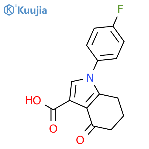 1-(4-Fluorophenyl)-4-oxo-4,5,6,7-tetrahydro-1H-indole-3-carboxylic acid structure