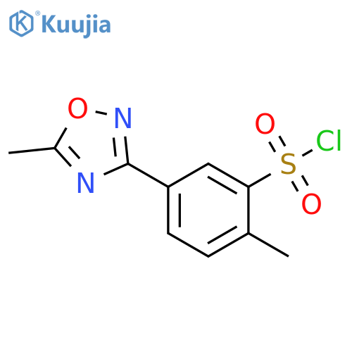 2-methyl-5-(5-methyl-1,2,4-oxadiazol-3-yl)benzene-1-sulfonyl chloride structure