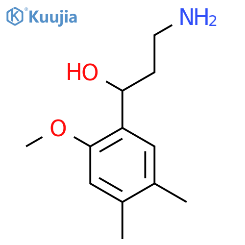 3-amino-1-(2-methoxy-4,5-dimethylphenyl)propan-1-ol structure
