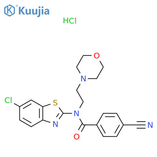 N-(6-chloro-1,3-benzothiazol-2-yl)-4-cyano-N-[2-(morpholin-4-yl)ethyl]benzamide hydrochloride structure