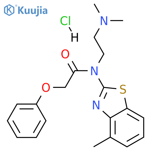 N-[2-(dimethylamino)ethyl]-N-(4-methyl-1,3-benzothiazol-2-yl)-2-phenoxyacetamide hydrochloride structure