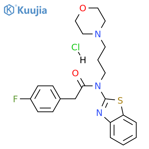 N-(1,3-benzothiazol-2-yl)-2-(4-fluorophenyl)-N-[3-(morpholin-4-yl)propyl]acetamide hydrochloride structure