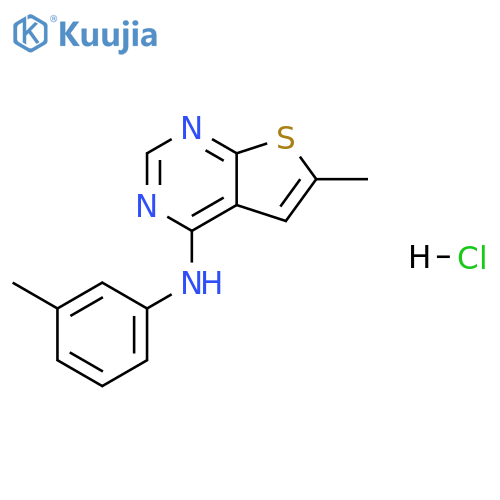 6-methyl-N-(3-methylphenyl)thieno[2,3-d]pyrimidin-4-amine hydrochloride structure