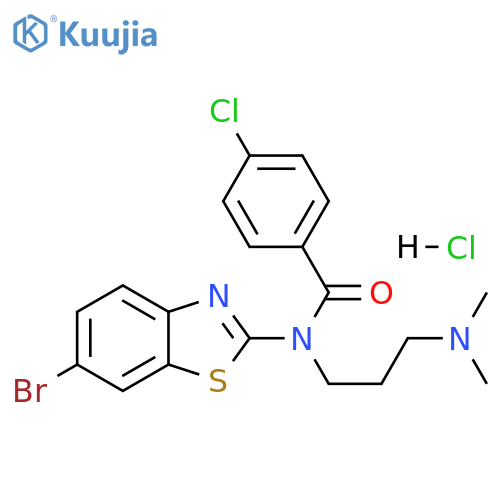 N-(6-bromo-1,3-benzothiazol-2-yl)-4-chloro-N-[3-(dimethylamino)propyl]benzamide hydrochloride structure