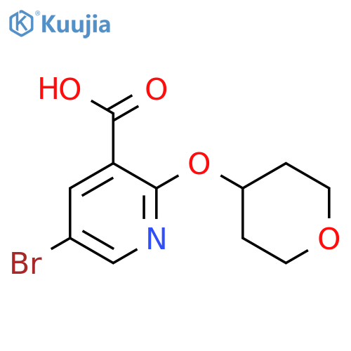 5-Bromo-2-(tetrahydro-2H-pyran-4-yloxy)nicotinic acid structure