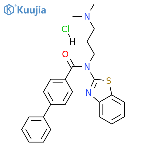 N-(1,3-benzothiazol-2-yl)-N-[3-(dimethylamino)propyl]-[1,1'-biphenyl]-4-carboxamide hydrochloride structure