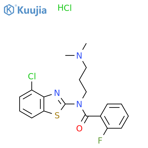 N-(4-chloro-1,3-benzothiazol-2-yl)-N-[3-(dimethylamino)propyl]-2-fluorobenzamide hydrochloride structure