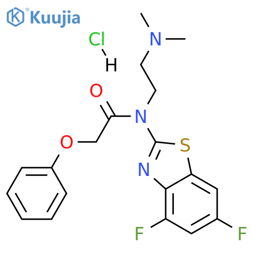 N-(4,6-difluoro-1,3-benzothiazol-2-yl)-N-[2-(dimethylamino)ethyl]-2-phenoxyacetamide hydrochloride structure