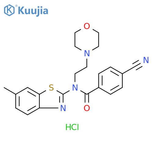 4-cyano-N-(6-methyl-1,3-benzothiazol-2-yl)-N-[2-(morpholin-4-yl)ethyl]benzamide hydrochloride structure