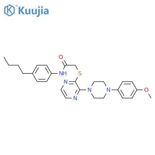 N-(4-butylphenyl)-2-({3-[4-(4-methoxyphenyl)piperazin-1-yl]pyrazin-2-yl}sulfanyl)acetamide structure