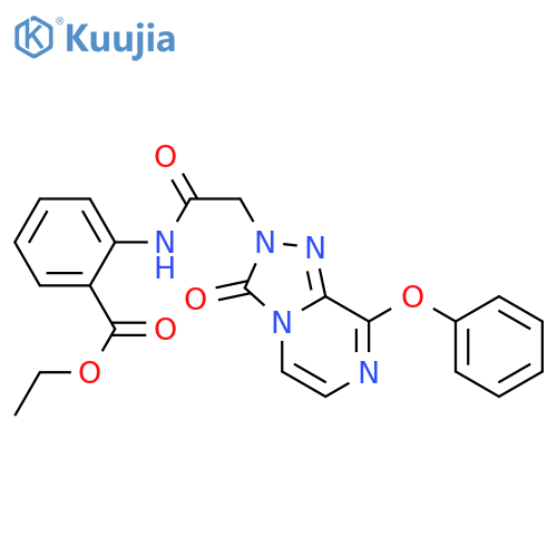 ethyl 2-(2-{3-oxo-8-phenoxy-2H,3H-[1,2,4]triazolo[4,3-a]pyrazin-2-yl}acetamido)benzoate structure