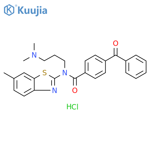 4-benzoyl-N-[3-(dimethylamino)propyl]-N-(6-methyl-1,3-benzothiazol-2-yl)benzamide hydrochloride structure