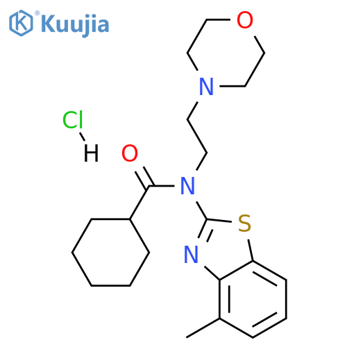 N-(4-methyl-1,3-benzothiazol-2-yl)-N-[2-(morpholin-4-yl)ethyl]cyclohexanecarboxamide hydrochloride structure