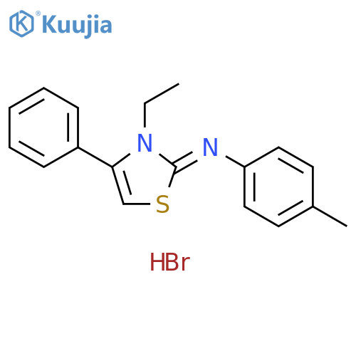 (2Z)-3-ethyl-N-(4-methylphenyl)-4-phenyl-2,3-dihydro-1,3-thiazol-2-imine hydrobromide structure
