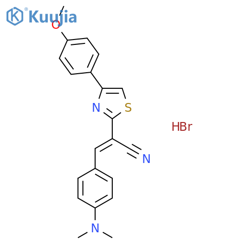 (2E)-3-4-(dimethylamino)phenyl-2-4-(4-methoxyphenyl)-1,3-thiazol-2-ylprop-2-enenitrile hydrobromide structure