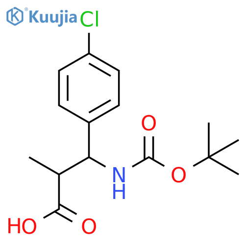 3-(4-Chlorophenyl)-2-methyl-3-[(2-methylpropan-2-yl)oxycarbonylamino]propanoic acid structure