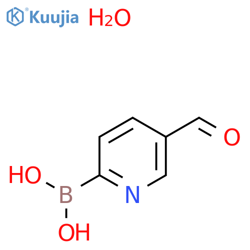 (5-Formylpyridin-2-yl)boronic acid hydrate structure