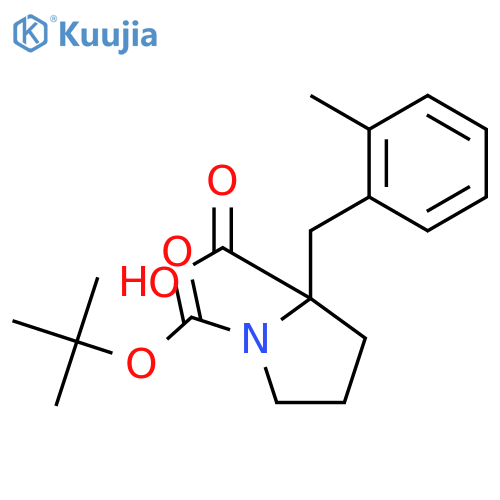 (S)-1-(tert-Butoxycarbonyl)-2-(2-methylbenzyl)pyrrolidine-2-carboxylic acid structure