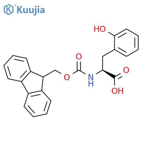 (2S)-2-(9H-fluoren-9-ylmethoxycarbonylamino)-3-(2-hydroxyphenyl)propanoic acid structure