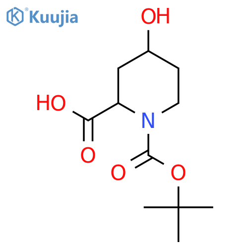 cis-1-[(tert-butoxy)carbonyl]-4-hydroxypiperidine-2-carboxylic acid structure