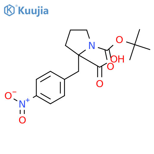 (R)-1-(tert-Butoxycarbonyl)-2-(4-nitrobenzyl)pyrrolidine-2-carboxylic acid structure