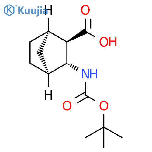 (1R,2R,3R,4S)-3-[(2-methylpropan-2-yl)oxycarbonylamino]bicyclo[2.2.1]heptane-2-carboxylic acid structure