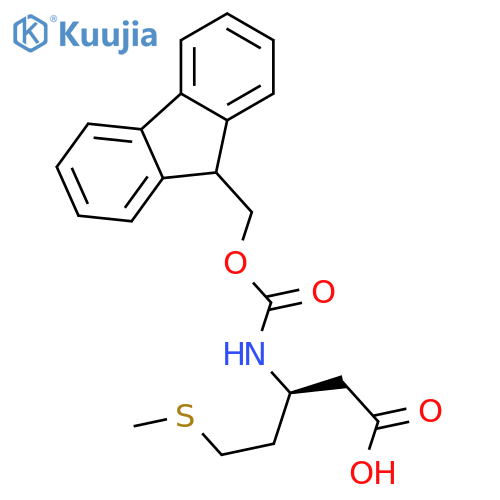 (3S)-3-({(9H-fluoren-9-yl)methoxycarbonyl}amino)-5-(methylsulfanyl)pentanoic acid structure