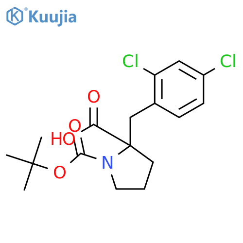 (S)-1-(tert-Butoxycarbonyl)-2-(2,4-dichlorobenzyl)-pyrrolidine-2-carboxylic acid structure