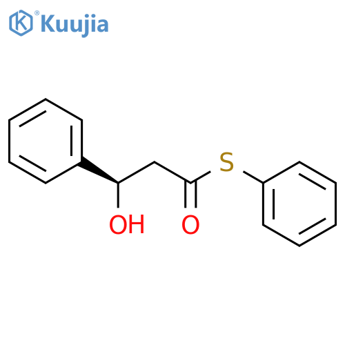 (R)-S-phenyl 3-hydroxy-3-phenylpropanethioate structure
