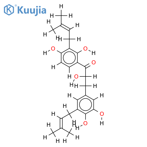 2,3',4,4',alpha-pentahydroxy-3,5'-diprenyldihydrochalcone structure
