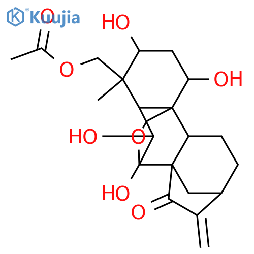 Kaur-16-en-15-one, 18-(acetyloxy)-7,20-epoxy-1,3,6,7-tetrahydroxy-, (1β,3β,4α,6β,7α)- structure