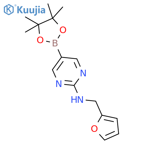 N-(Furan-2-ylmethyl)-5-(4,4,5,5-tetramethyl-1,3,2-dioxaborolan-2-yl)pyrimidin-2-amine structure