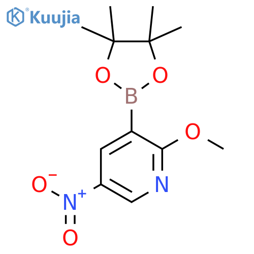 2-Methoxy-5-nitro-3-(4,4,5,5-tetramethyl-1,3,2-dioxaborolan-2-yl)pyridine structure