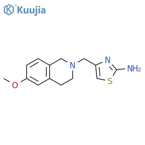 4-[(6-methoxy-3,4-dihydroisoquinolin-2(1H)-yl)methyl]-1,3-thiazol-2-amine structure